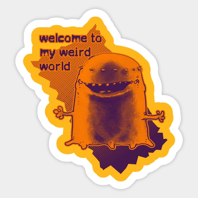 welcome to my weird world funny alien cartoon Sticker by anticute